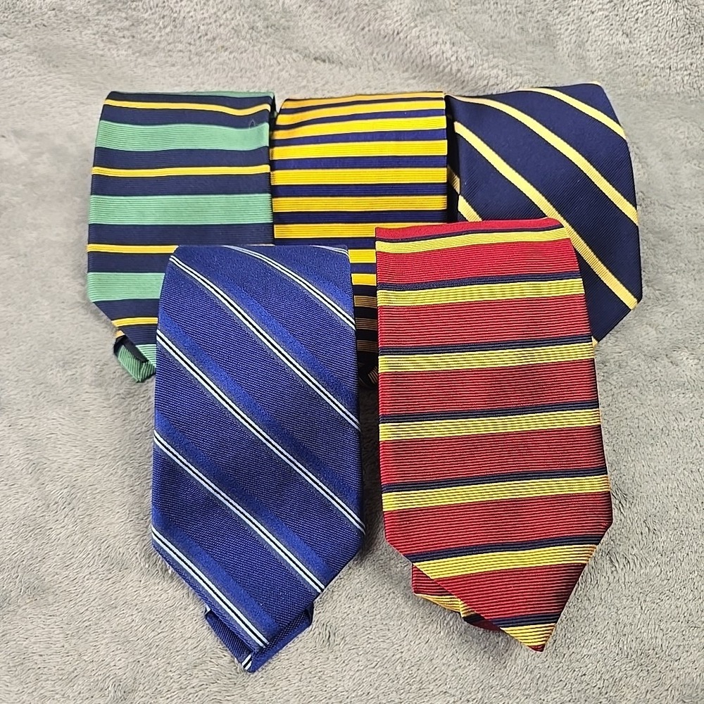 Lot Of 5 Brooks Brothers Silk Tie Multicolor Striped 3.25-3.75 Width Made In USA